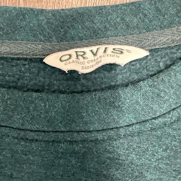 Vintage Orvis Sweatshirt Mens L Green Turquoise 1990s USA - Picture 5 of 7